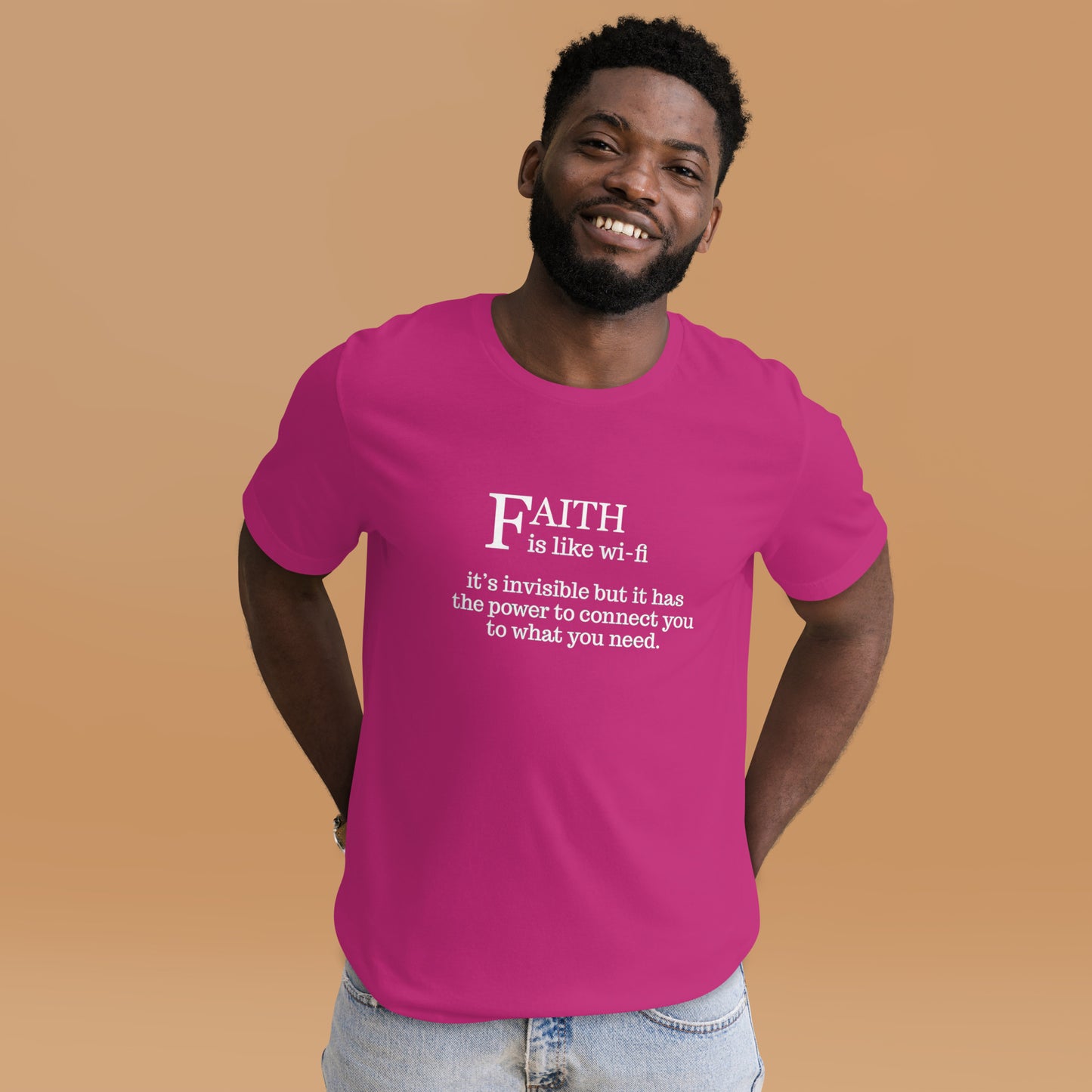 Faith Is Like WIFI Unisex T-Shirt - Stay Connected to Your Beliefs